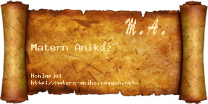 Matern Anikó névjegykártya