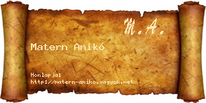 Matern Anikó névjegykártya